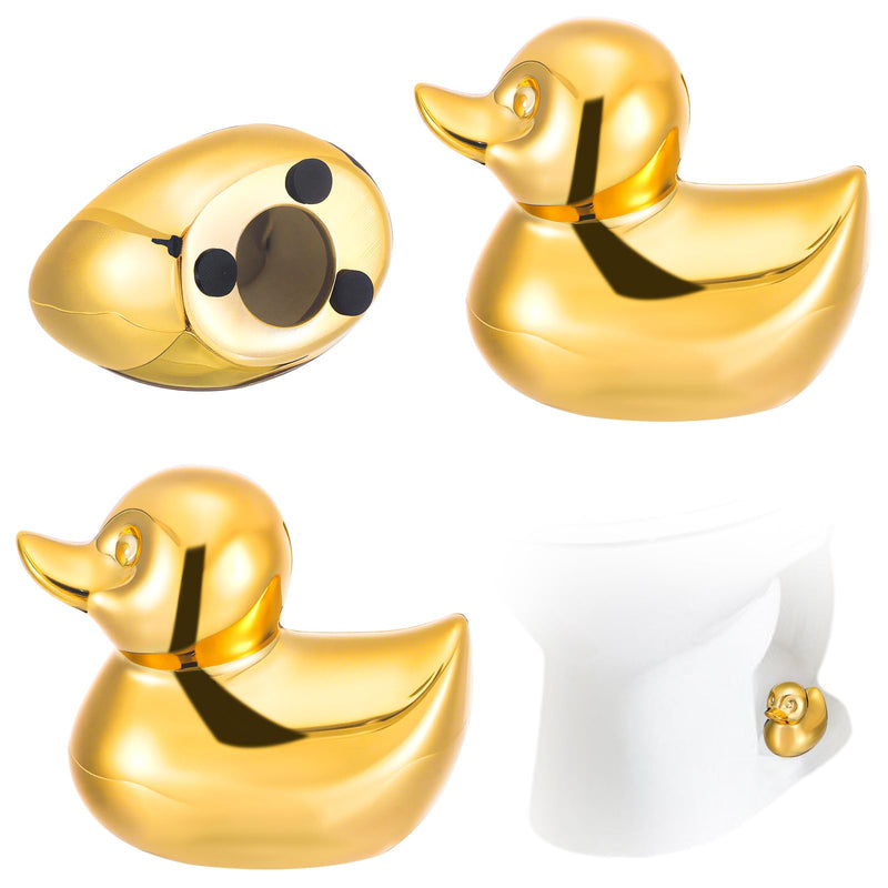 2 Pcs Duck Design Toilet Bolt Caps Ceramic Cute Toilet Bolt Covers Decorative Gold Floor Bowl Caps for Home Bathroom Decor