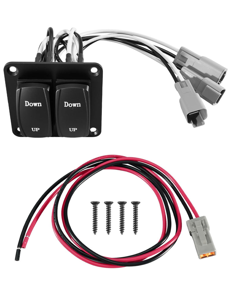 Marine Trim Tab Double Rocker Switch Kit Fit for Recreational Fishing Sail Workboats Marine Adjustment Plate, 12V 24V 36In Dual Joystick Switch Kit Replace 10222211D 10222211