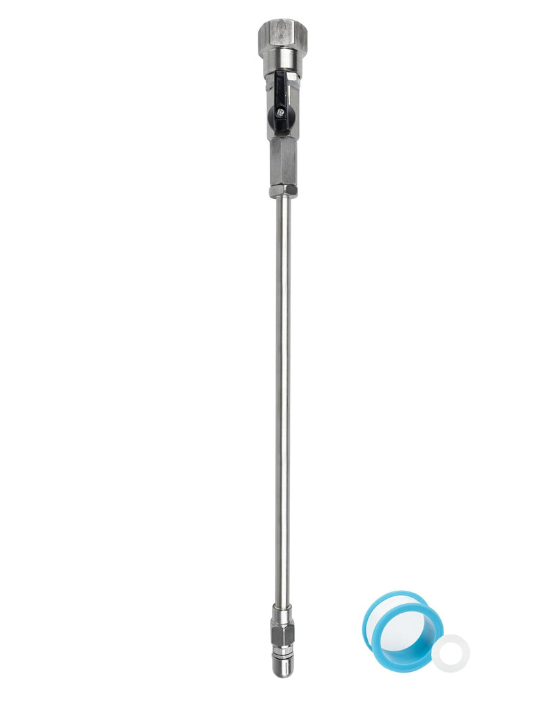 Shut-Off Valve RV Black Tank Cleaner Wand,RV Tank Flexible Swivel Stick Rinser,360 Degree Swivel Adapter and Power Nozzle, Black Tank Rotary Cleaning Action,Easy Clean