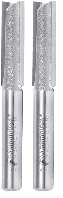 Amana Tool - 45214 Solid Carbide Cutting Edge Straight Plunge CNC Router Bit for Wood High Production 5/16 Dia x 1 x 1/4 Inch Shank (Pack of 2) 5/16 Dia x 1" 4 (Pack of 2)