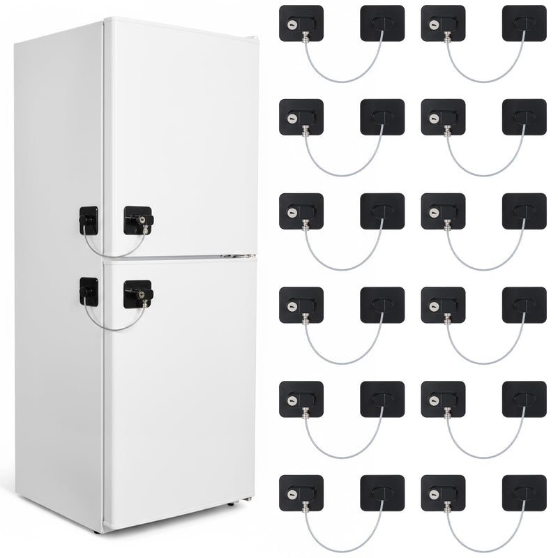 12 Pack Refrigerator Lock with Keys Heavy Duty Fridge Locks Child Safety Cabinet Locks Adhesive Baby Lock for Kitchen Drawer File Furniture Appliance Closet Window Door