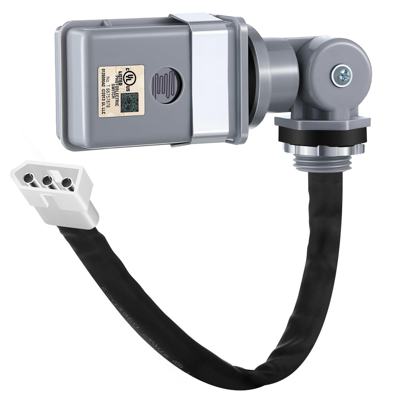 Plug in Photocell, IP44 Waterproof Lighting Sensor Compatible with Kichler Plus/Professional Series Transformers, Fits Standard 1/2" Knock Outs, 120V Dusk to Dawn Sensor for Outdoor Lights