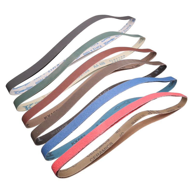 1x42 Inch Sanding Belts for Knife Sharpening, 40/80/120/240/400/1000 Grit – Ceramic/Zirconia/Alumina/SiC, for Metal Wood Plastic Polishing Deburring, Fit 1 x 42 Belt Sander,12 Pack 1x42 (Assorted Grits)