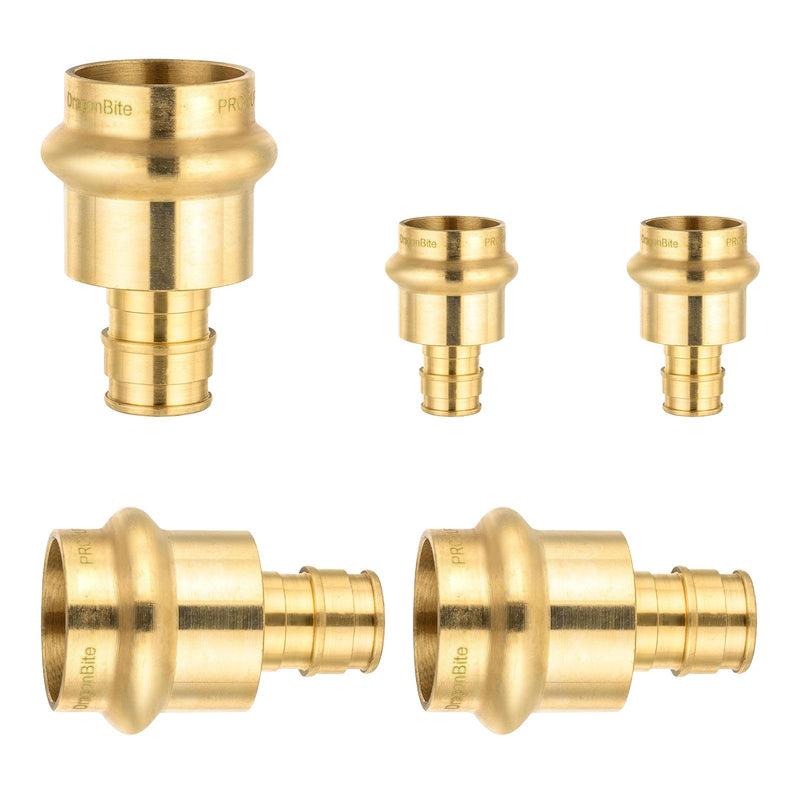 5PACK GUOFIS 1/2"Copper Press to 3/4"PEX Coupling Adapter(PRESS193-5) 5 1/2" Press X 3/4" PEX