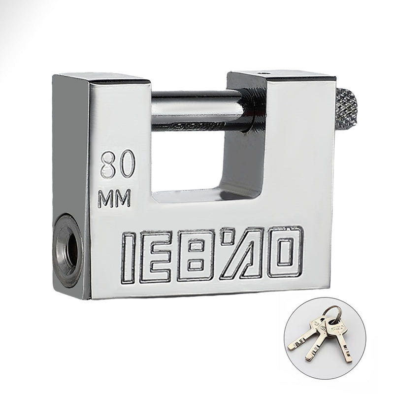 Heavy Duty Lock for Shipping Container, Shipping Container Lock for Secure Outdoor Resist Cutting, Perfect for Fences, Gates, Sheds, Toolboxes, Motorbike, and More, with 3 Key (80mm（New)