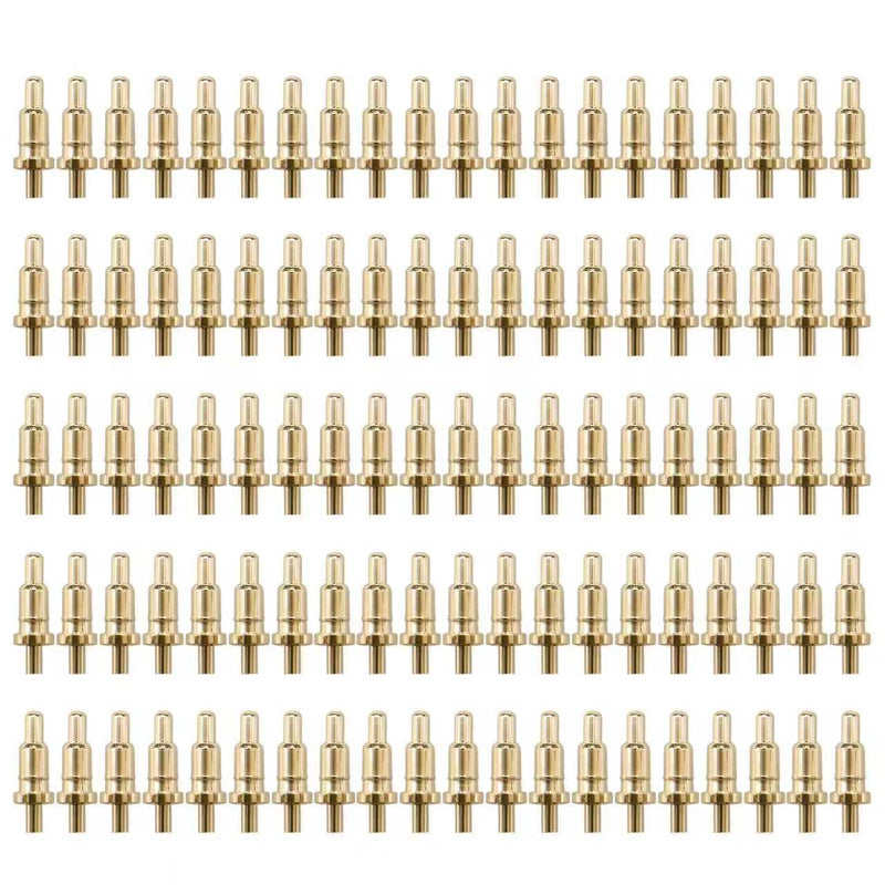 100Pcs Pogo Pins- 4.3mm Gold Plated Copper Spring Pogo Pins | Spring Test Probe Round Pogo Pin-,Pogo pin Header Target Connector Through Hold PCB Test Pin, Thimble Signal Pin