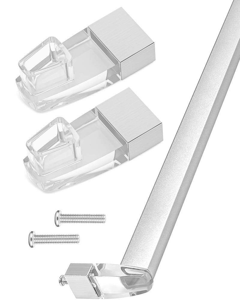 IWIWE 30" Long Chrome Framed Sliding Shower Door Towel Bar Kit - Clear Acrylic Brackets with Bright Chrome Sleeve, Replacement for Alumax/Basco Framed Sliding Glass Shower Door Towel Rod 30" Chrome Towel Bar (w/Clear Brackets)