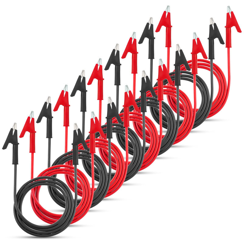 10 Pcs 14 Gauge Jumper Wires with Alligator Clips, Dual Ended Alligator Clips with Wires, Electrical Test Flexible Cable Clamps for Electrical Testing Automotive Repair, 3.3 Ft