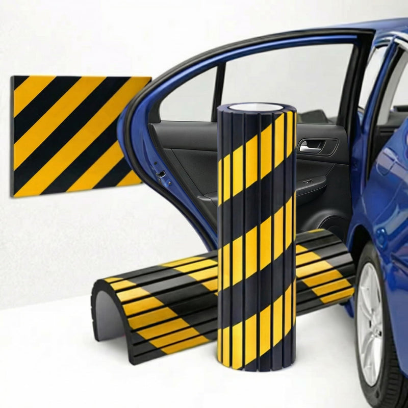 Japard Garage Wall Protector for Car Doors, 4 Pack Column Pole Protect Padding, Protect Your Car, Garage Corner Edge and Bumpers Black & Yellow - Column