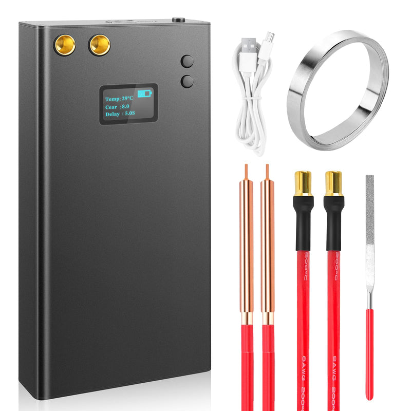 Battery Spot Welder Kit, 7500mA-h 80 Adjustable Power Levels Mini Spot Welding Machine with LCD Color Screen