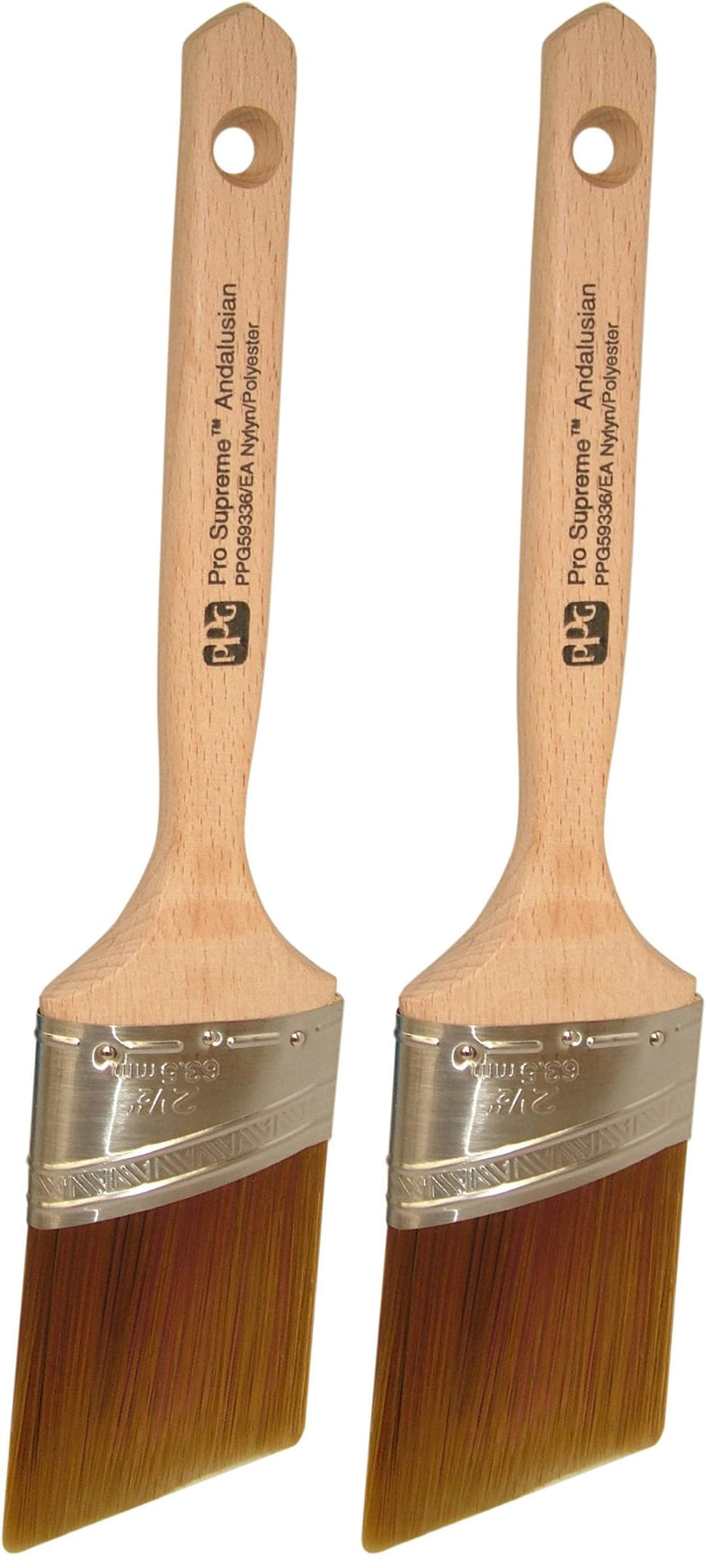ProSupreme Semi-Oval Angle Sash 2 1/2" Paint Brush (Pack of 2) 2 1/2" (Pack of 2)