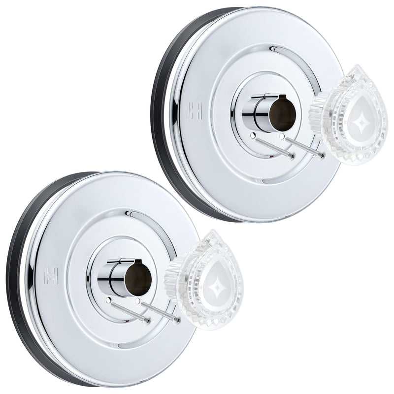 Enhon 2 Pack Tub and Shower Trim Kit, Shower Trim Compatible with Moen Chateau T470 Single Handle Tub/Shower Standard Valve, Escutcheon Screws Tube and Handle (Chrome) Chrome