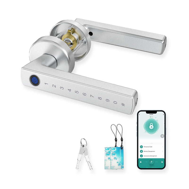 Fingerprint Door Lock, Smart Fingerprint Door Knob for Bedroom, Keyless Entry Finger Thumb Print Door Lock with Handle, Biometric Thumbprint Passcode Door Knob with Code Keypad