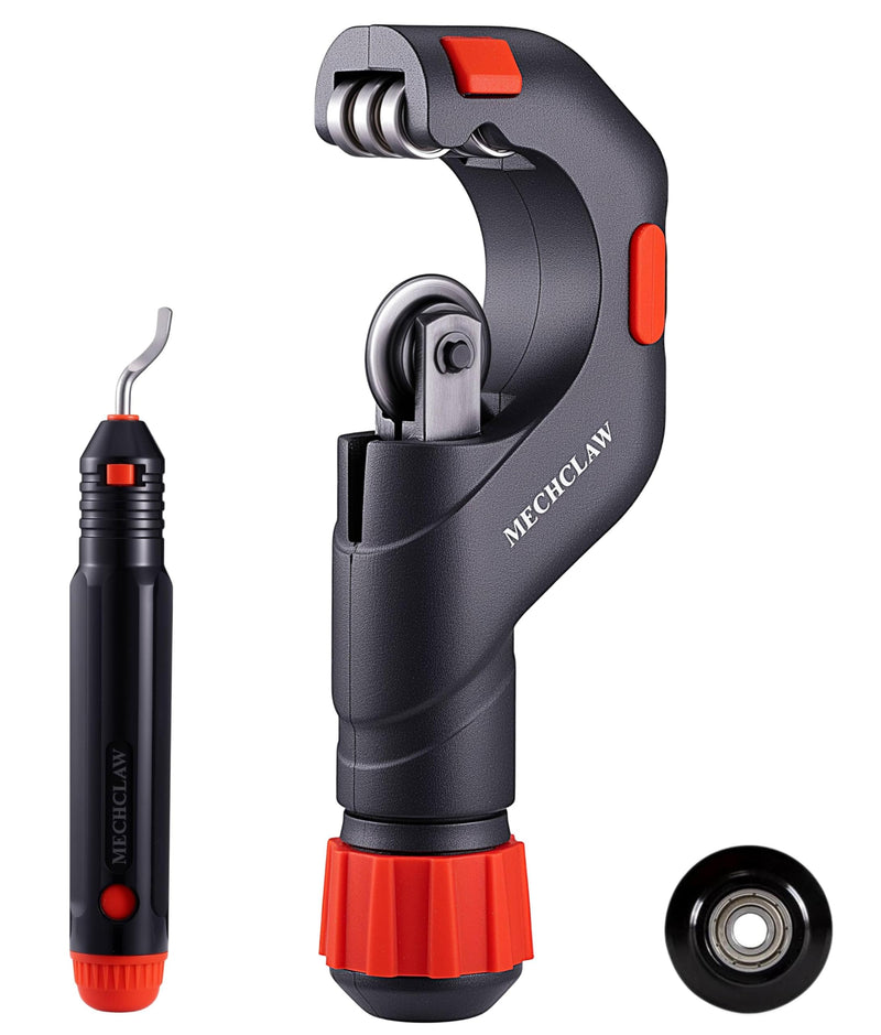 Heavy Duty Tube Cutter, Cuts 3/16 to 2 Inch Outer Diameter Tubes, Hand-Operated Copper Pipe Cutter for Copper, Iron, Aluminum, Stainless Steel Tubes, with Deburring Tool & Replaceable Blade