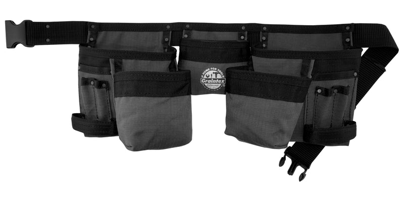 Graintex 11 Pocket Finisher Tool Belt, Premium Quality Rip-stop Canvas for Constructors, Electricians, Plumbers, Handymen (Navy Blue, 11 Pocket) Navy Blue