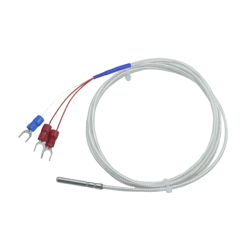 RTD PT100 Temperature Sensor Three-Wire System，Stainless Steel Probe(0.16" x 1.2") Temperature Range:-50℃-200℃ (59in)