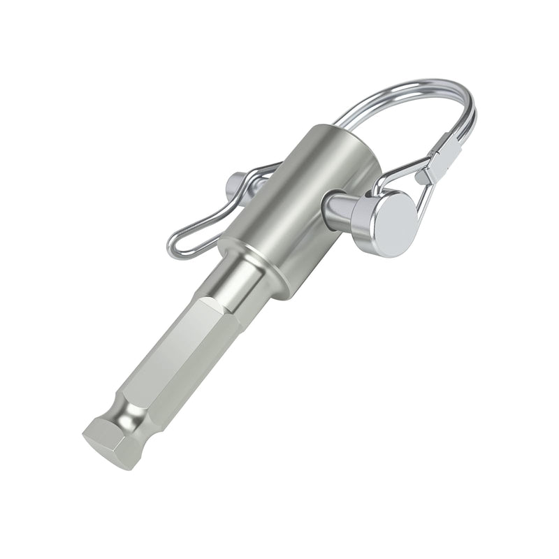 327687-6 Earth Auger Adapter - 7/16" Hex Shank for DDG460 | Hardened Steel, 7/16" Hex Shank For Max Torque. Fits Industrial & Ice Auger Bits. Quick Secure Locking Pin