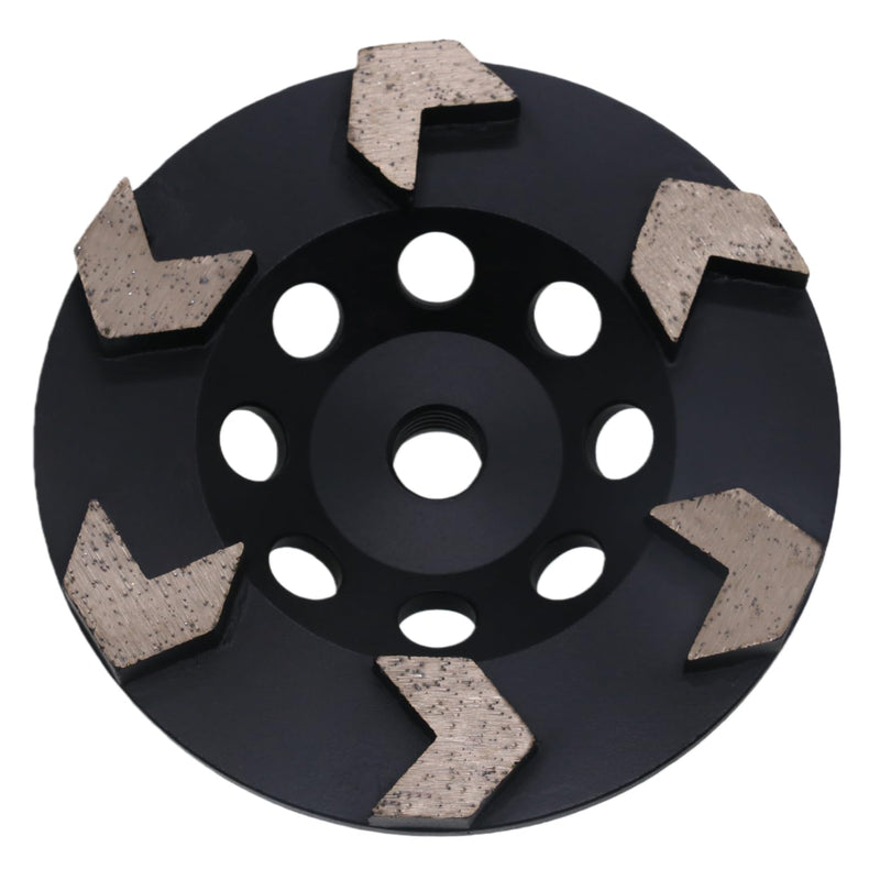 High Performance Diamond Grinding Cup Wheel, 5’’ Aggressive Arrow Segment Grinding Wheel for Concrete Thin Epoxy Coating Removal, 5/8"-11 Arbor, 30/40 Grit, 6 Segments 5''