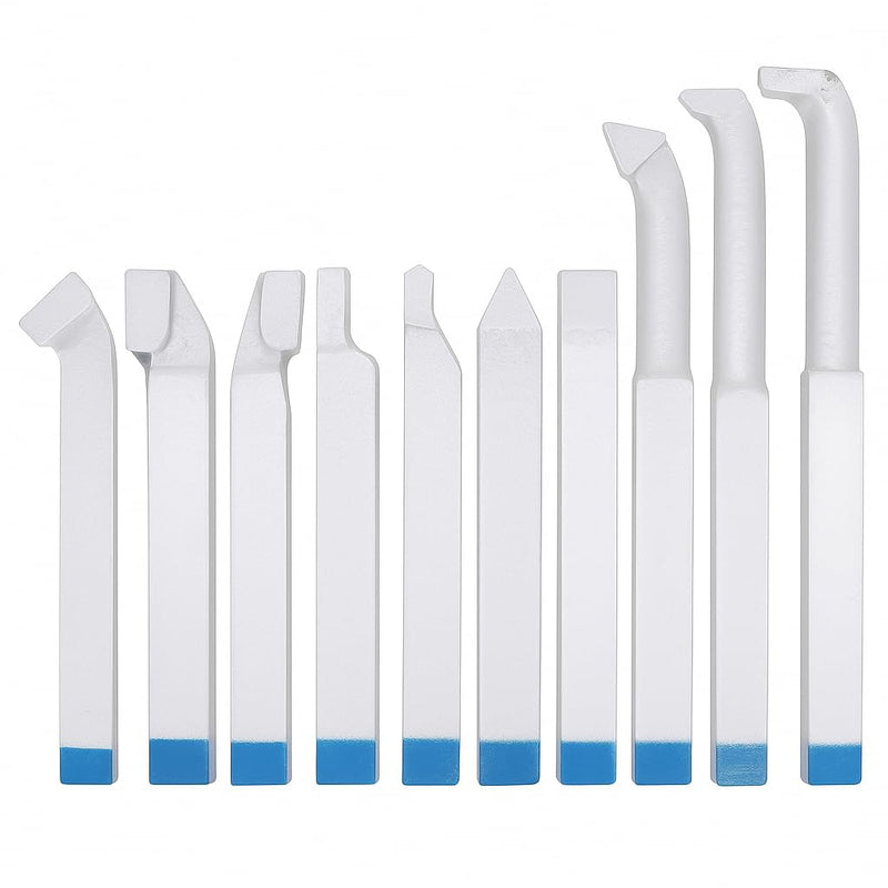 10PCS 3/8" Welding Carbide Lathe Tool Set, YT15 Brazed Carbide Tip Turning Tools for Metal, Steel and Cast Steel, 10mm Lathe Cutter Set for Metalworking, External & Internal Turning, Threading,Parting 3/8" 10-Piece Set