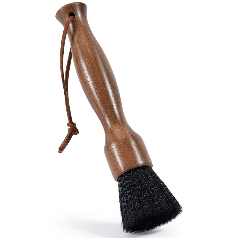 Belongtous Coffee Grinder Cleaning Brush, Fluffy & Soft Bristles Coffee Brush and Walnut Wood Handle, Espresso Machine Brush Cleaner Tool for Barista Home Kitchen Black