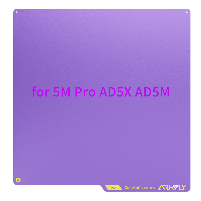 FYSETC Upgrade Cool Plate for Flashforge Printer: Replacement Phaetus Conweb Print Bed Textured Smoothing PEI Sheet for 5M Pro AD5X AD5M for Keep Printing Filament PLA 720H Saving Energy 42kwh Purple