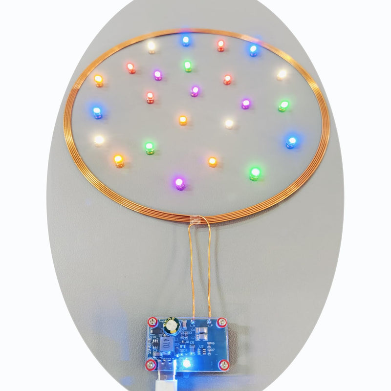 Mini LED Lights，200mm Large Induction Coil and 18PCS Colorful Mini Led Lights for Art & Craft Kits Add Life Fun (Mixed Color) Mixed Color