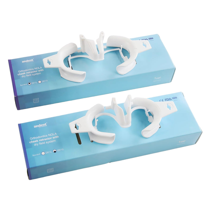 Dental Oral Dry Field System Lip Cheek Retractor Autoclavable Mouth Opener | Teeth Whitening Orthodontic Treatment (2Pcs L+S)