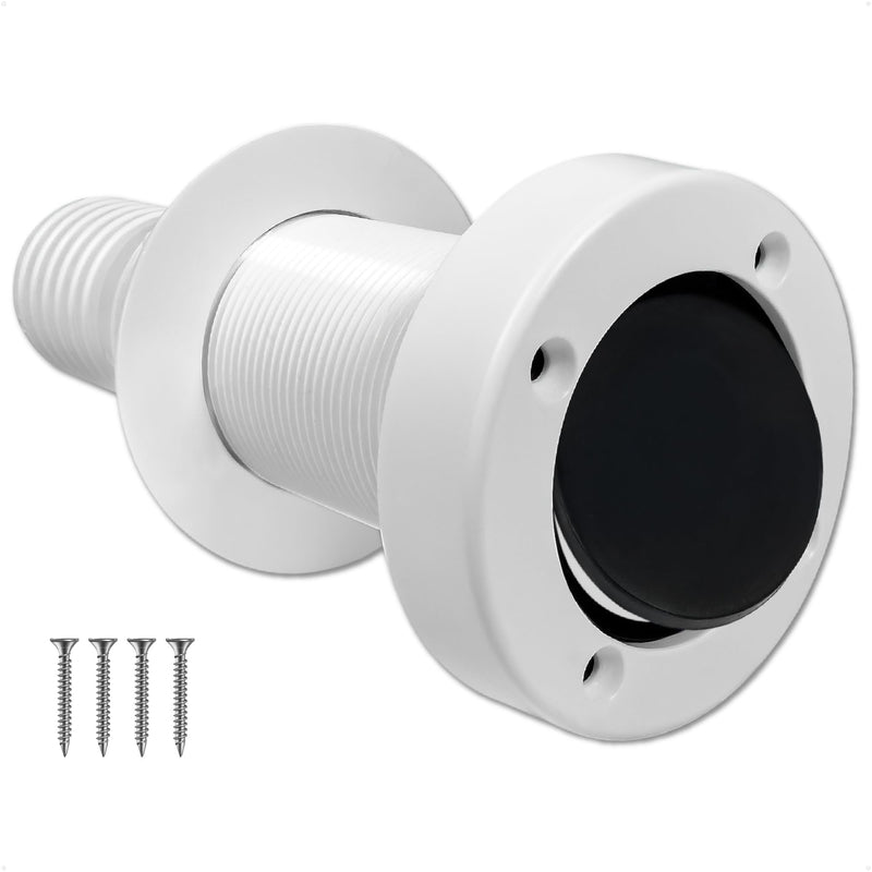 Five Oceans Boat Through Hull with Scupper Valve - Self-Bailing Deck Drain for Pontoon & Boats