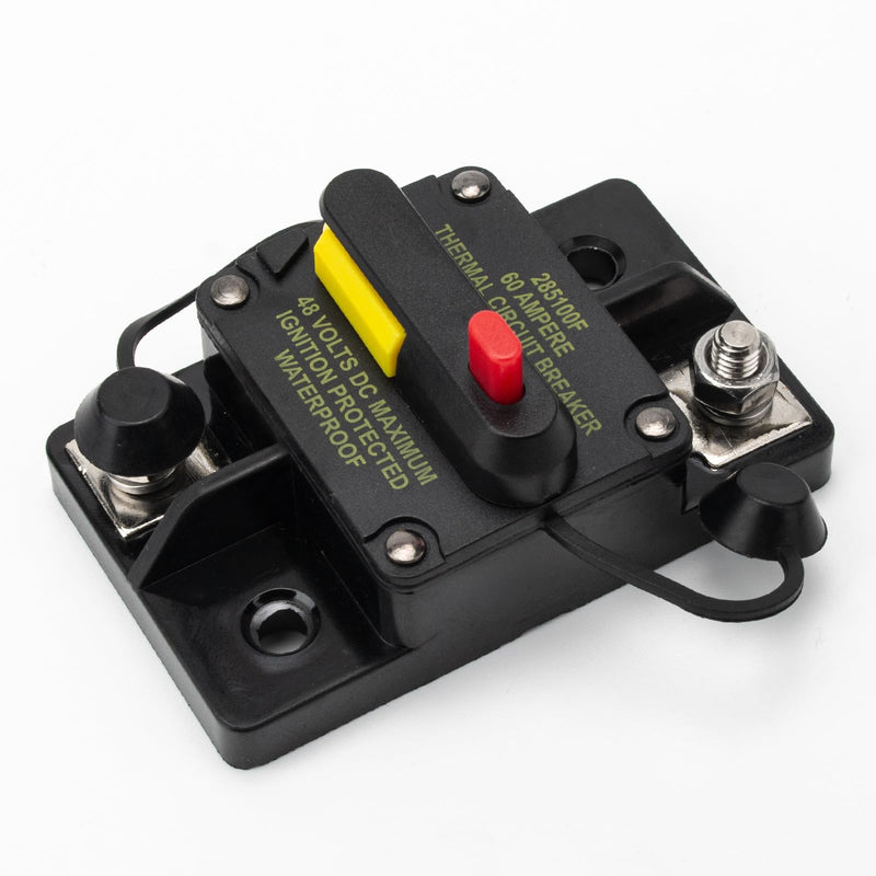 MKR-27 60 Amp Trolling Motor Breaker Compatible with All Minn Kota Motors 12V/24V/36V/48V, with Manual Reset Function and Protective Insulator Cap, for Freshwater Saltwater Marine Use
