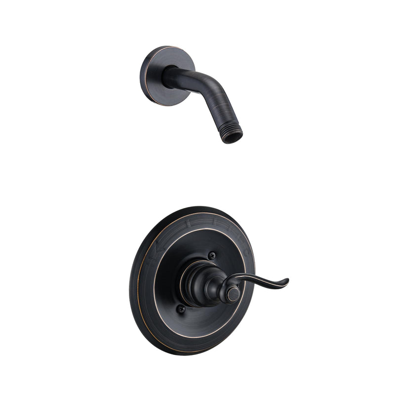 Shower Faucet Trim Kit for Delta 13/14 Series, with Shower Arm & Shower Cover Plate and Handle, Oil Rubbed Bronze Metal (No Valve/Cartridge)