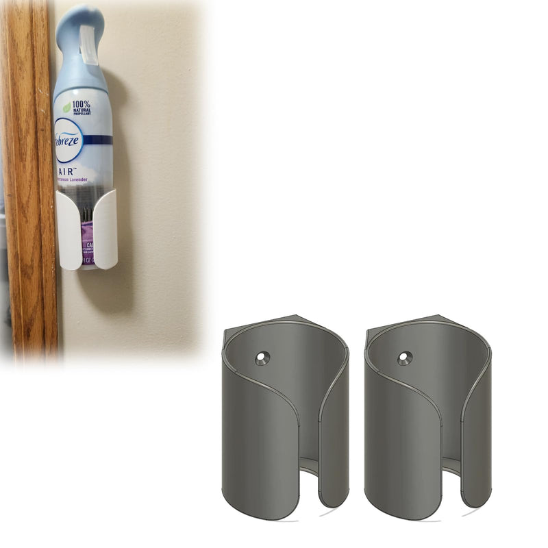 2Pack Wall Mount for Febreze Spray Bottles, Air Freshener Holder, No Drill Organization for Bathroom, Kitchen, Closet (Black) Black