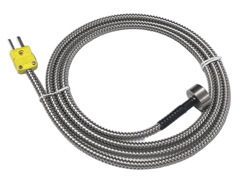 Strong Magnetic Adsorption Tube Shielded Wire Type K Thermocouple | 59-inch, Temperature Range 32~845℉