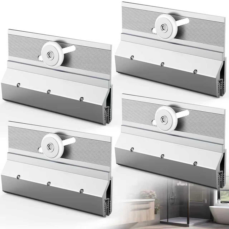 4pcs M6053 Frameless Shower Door Rollers,3/4 in Round Plastic Wheel Top Bracket Assembly Extruded Aluminum with Chrome Finish Ball Bearing Shower Door Rollers Replacement Parts