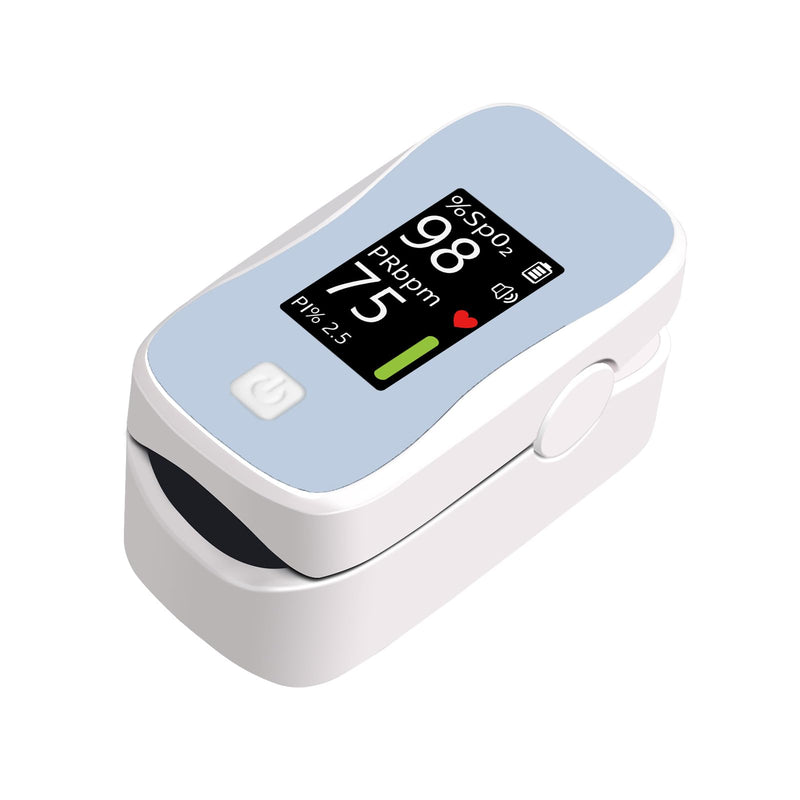 Pulse Oximeter Fingertip, Blood Oxygen Monitor with 20 Memories, Alarm & Brightness Adjustable, Batteries & Lanyard