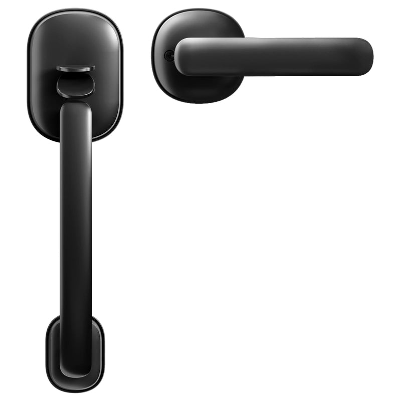 ARPHA Matte Black Front Door Entry Handleset,Entry Door Handleset for Right&Left-Handed Doors,Lower Half Grip,Deadbolt Not Included