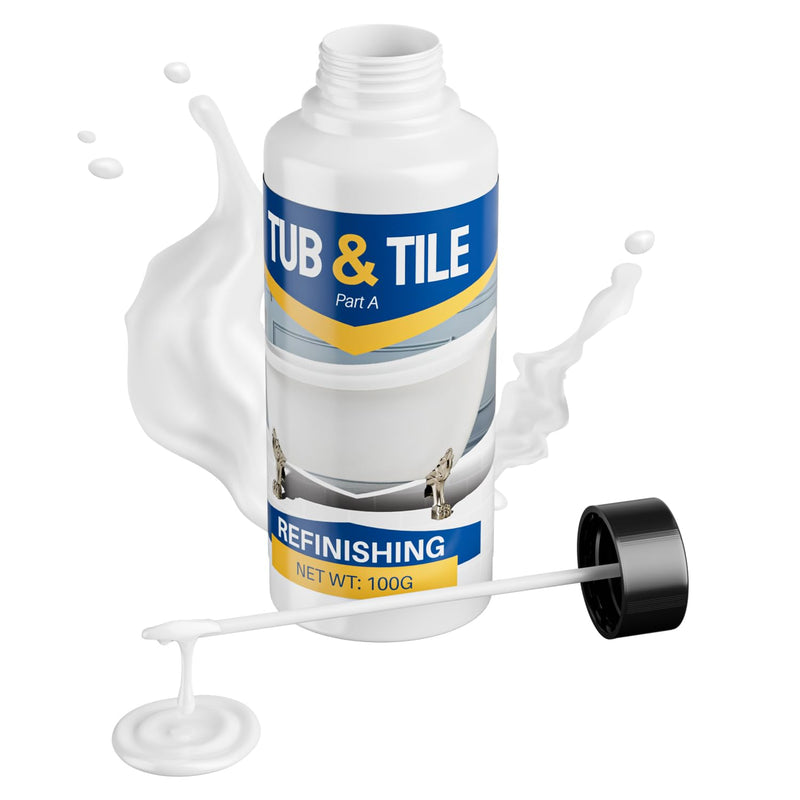 Tub and Tile Paint, 3.5oz High-Gloss White Touch Up Paint for Bathtub, Quick-Dry Bathtub Paint Kit for Bathroom, Repair Any Scratches & Chips on Porcelain Ceramic Enamel Tiles, Sinks and Toilets 3.5 Fl Oz (Pack of 1)