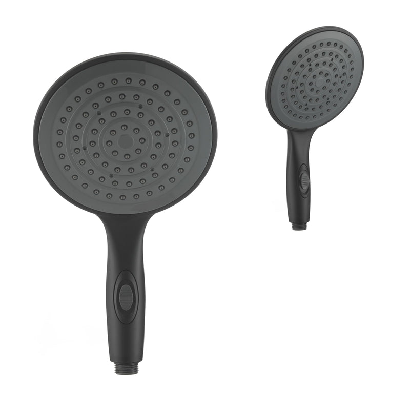 Dura Faucet DF-SA434-MB RV 6 inch Rain Shower Wand (Matte Black) | Single-function handheld spray with water-saving control. Fits standard RV shower hoses. Matte Black