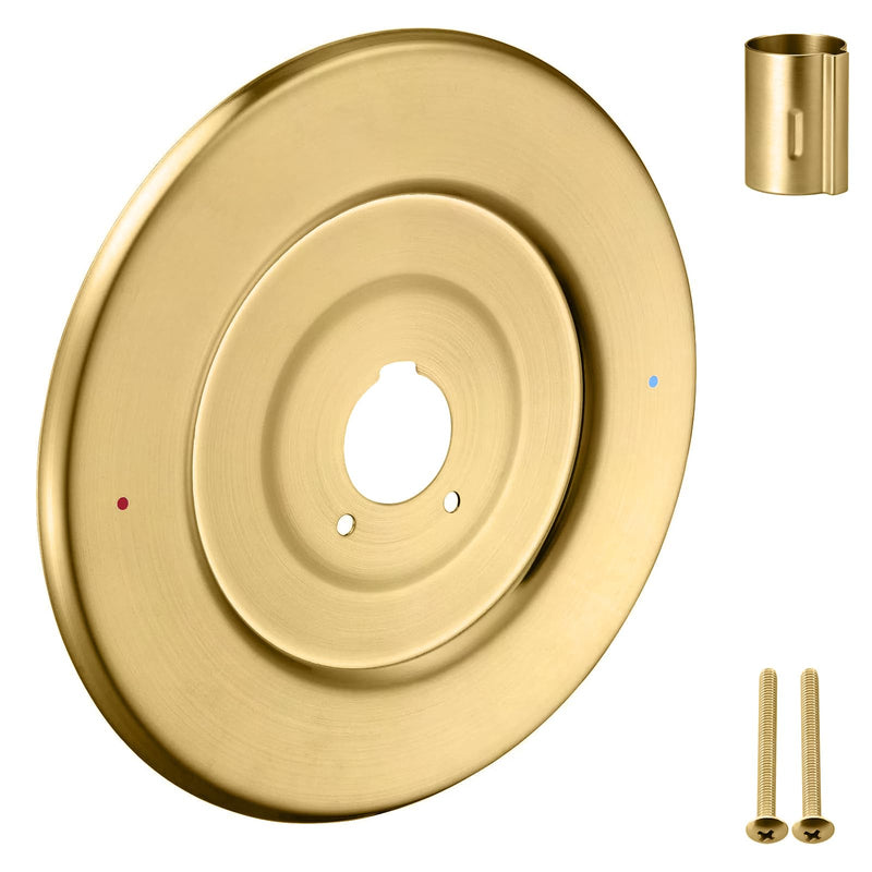Shower Handle Cover Plate, Brushed Gold,for One-Handle Tub and Shower Faucets, Escutcheon Replacement for Moen 16090 Chateau Collection