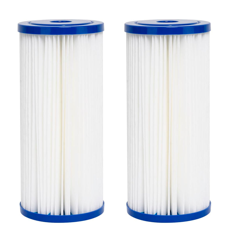 WuYan 10" x 4.5" Whole House Sediment Pleated Water Filter Replacement for Culligan R50-BBSA,R50-BB, W50PEHD, GXWH40L,GXWH35F,2Pack