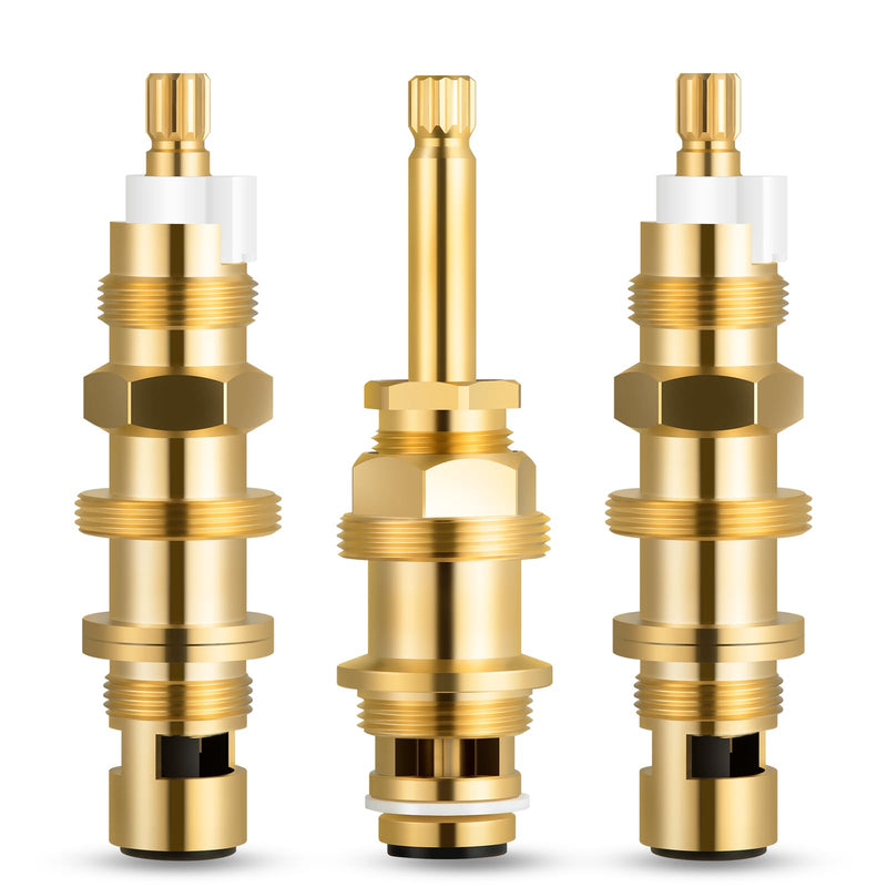910-030 Ceramic Disc Cartridge Replacement and 910-022 Diverter Stem, Compatible with Price/Pfister Shower Valve and Faucet Stem, include Hot Cold and Diverter, Brass Construction