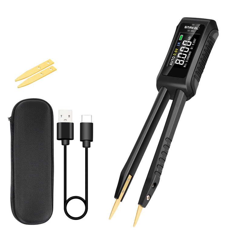 LCR Meter, Digital Multimeter Tweezers, Mini Smart 10KHz SMD Tester with OLED Display, ESR Meter Capacitor Inductance Continuity Diode Tester, Auto Ranging Electronic Component Meters Basic