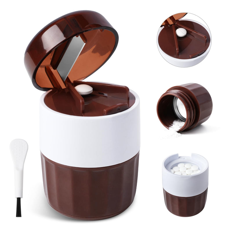 3-in-1 Pill Crusher with Pill Cutter and Storage, Splitte Pills, Tablets, Vitamins and Grind to Fine Powder, for Small or Large Pills (Not Suit for Capsule Drugs)