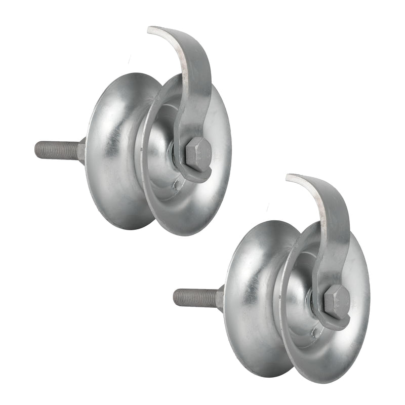 2 Pack Sliding Gate Rollers 5" Steel Pipe Track Roller Galvanized for 1 5/8" Pipe Track Gate Hardware Kit (Track Roller)