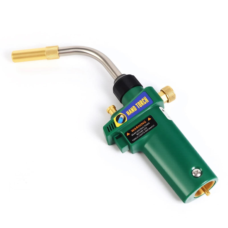 MAPP Gas Torch Kit, Auto-Ignition Turbo Torch with Extreme Swirl Turbo & Quick Disconnect, Propane Torches for HVAC, Plumbing, Brazing, Heating, Brazes 1/16" to 1/2", Solders 1/8" to 1-3/4"