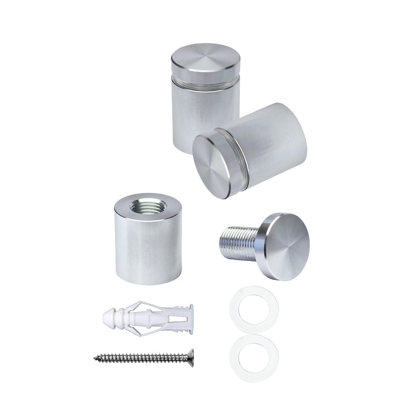 Pack of 12 Aluminum Wall Spacers, Standoff Screws, Sign Standoff Mounting Hardware Glass Standoff for Acrylic Signs (Silver, 3/4" x 3/4") 3/4" X 3/4" Silver