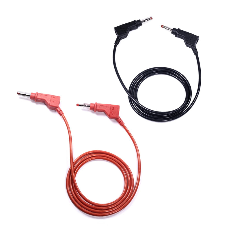 Multimeter Test Leads 4mm Stackable Banana to Banana Plug with Retractable Sleeve 3.3ft Silicone Cable(Red and Black) Multicolored