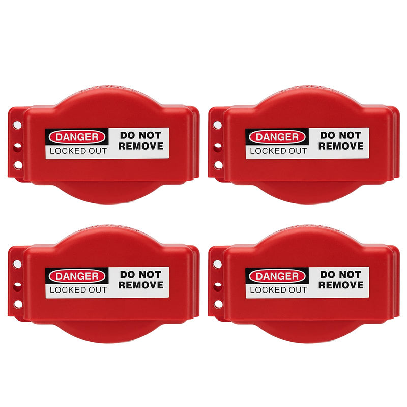 Adjustable Gate Valve Lockout, 4 Pack, Gate Valve Lockout Device for 1 inch to 6-1/2 inch Diameter Outdoor Faucet Handles, Industrial Secure Loto Device, 3051 Adjustable 1"-6-1/2"(4 Pack)