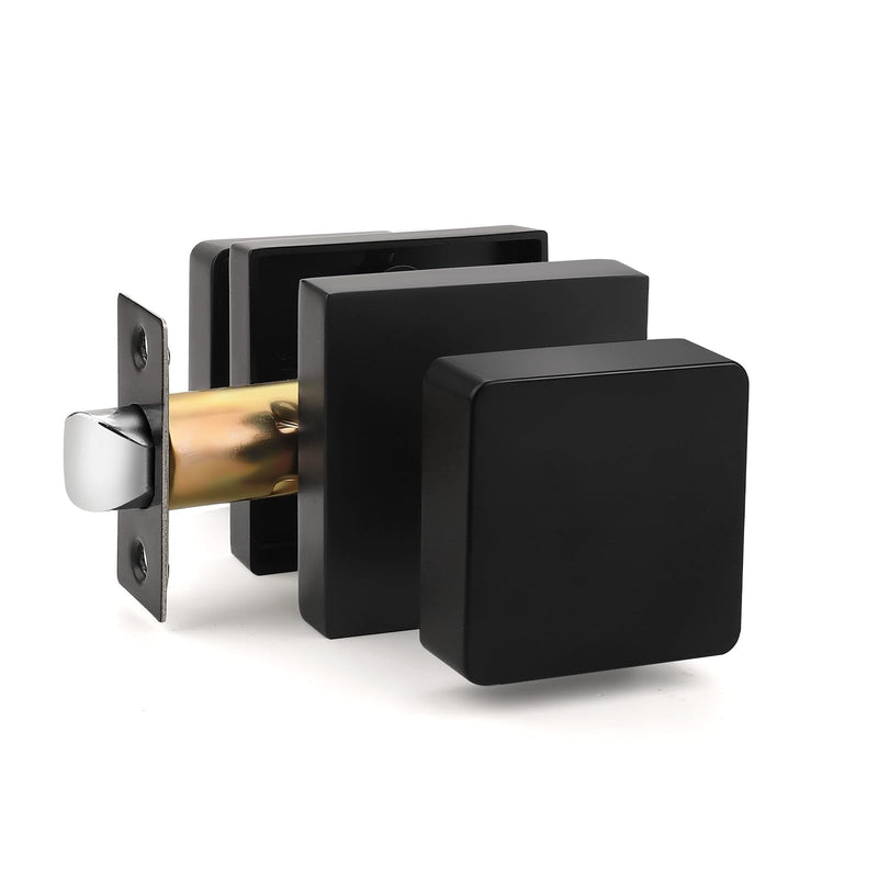 Probrico Black Square Door Knobs Interior, Heavy Duty Door Handles for Hallway Closet, Keyless Passage Door Lock 1 Pack - NewNest Australia