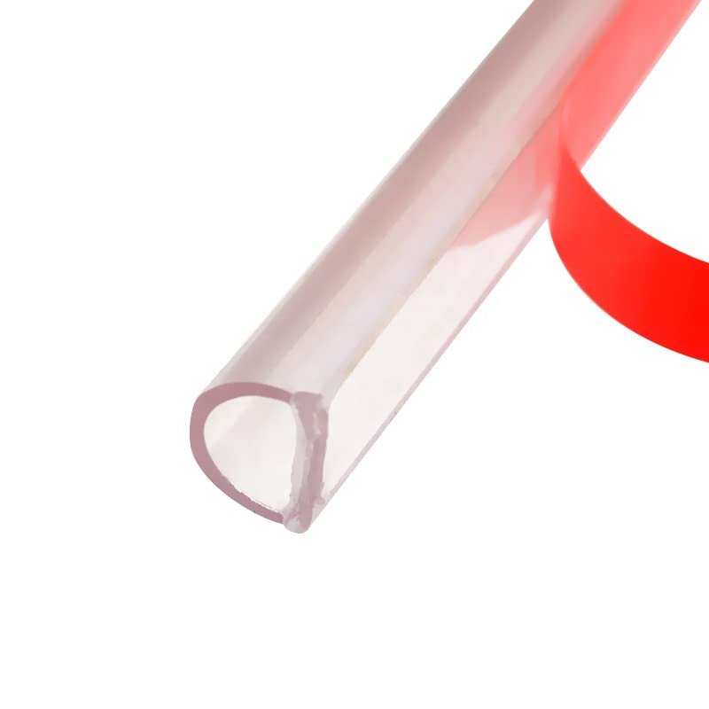 Shower Door Translucent Vinyl Bulb Seal with Pre-Applied Tape for Frameless Shower Doors 3/8 in Thick, Covers 3/16 in Gaps - 90 in Long