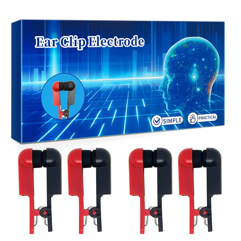Ear Clip Electrode Double-Headed Silicone Head Comfortable Soft, Comfortable Ear Clip, 4 Pieces